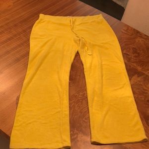 Bright yellow sweat pants